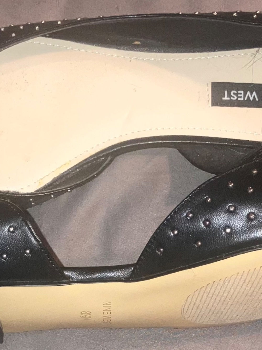 Women’s Nine West Black Studded Flats - Picture 9 of 10